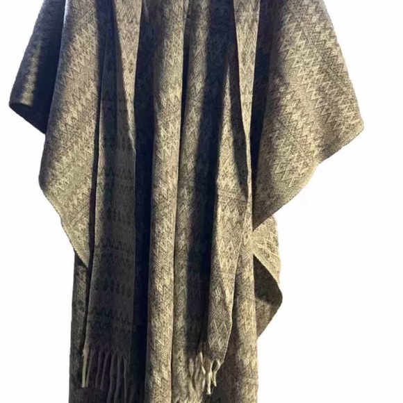 Textiles Poncho Adult One Size Woven Serape Blanket 100% Wool (100%Lana) MEXICO - Picture 2 of 7